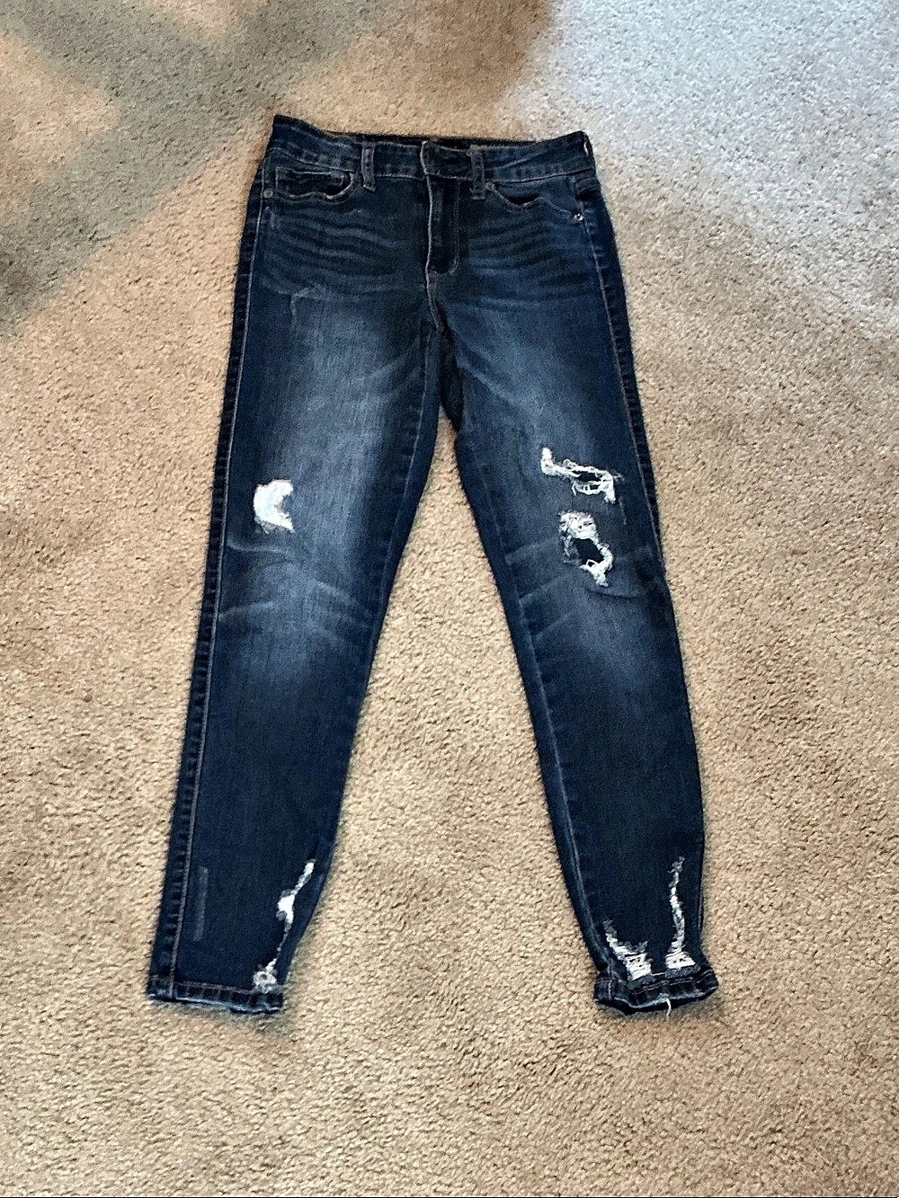 Aeropostale High Waisted Ankle Jegging Distressed Blue High Waisted Jeggings